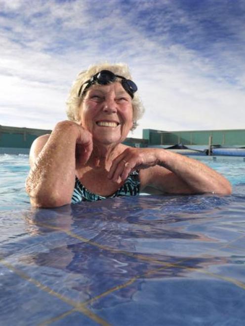 Mary Leppingwell, of Dunedin, prepares for her last swim of the season at the St Clair Hot Salt...