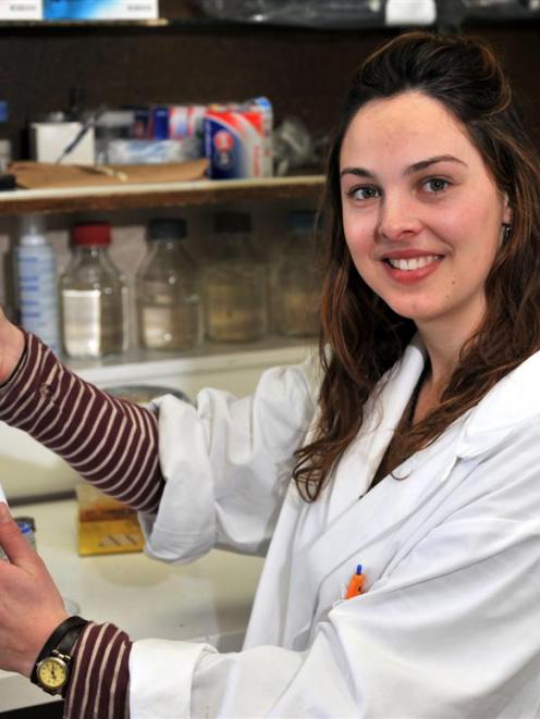 Masters of entrepreneurship student Emily Sutton works on developing her biotech jewellery in a...