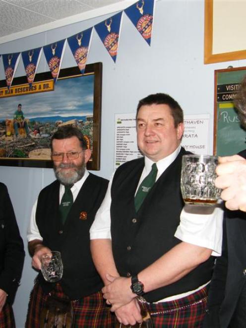 Mataura Kilties Pipe Band members (from left) Jim McKelvie, Kevin Murphy, Quentin Wylie and Jeff...