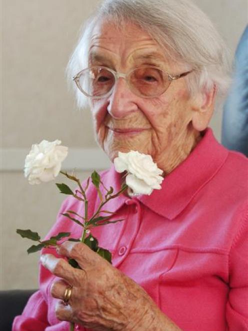 Maudie Wilson relaxes after two days of birthday celebrations. Photo by Gerard O'Brien.