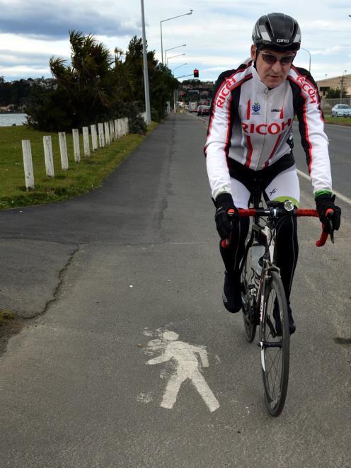 Dunedin cyclist Russell McGarry had the Portsmouth Dr shared path more or less to himself at...