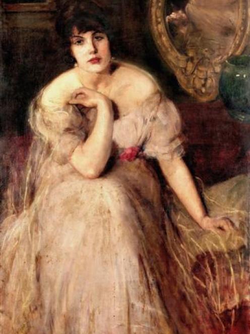 Mdlle. la Comtesse de M, by Grace Joel, c.1908, oil on canvas 125.7 x 76.2cm. Private collection....