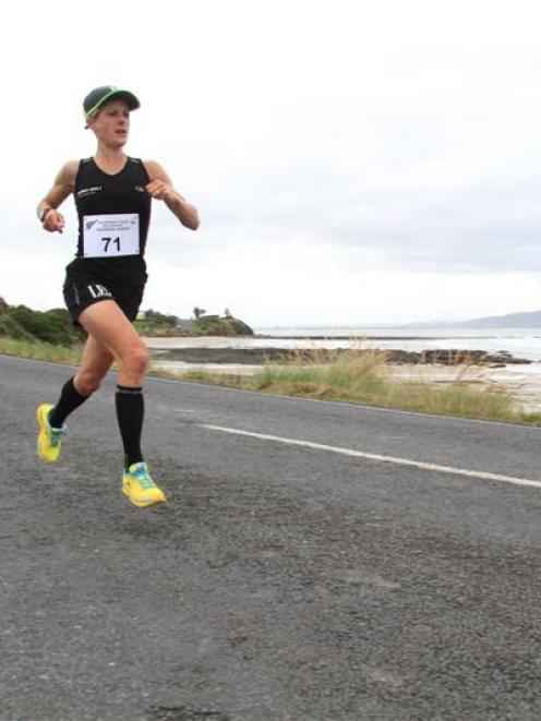 Mel Aitken in action in the Balclutha to Kaka Point half marathon earlier in the year. PHOTO:...