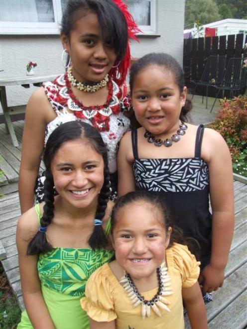 Mele Ahomana (12) (back, left), Losa Havili (7), Janett Lauao Havili (13), front, and Lagi Havili...