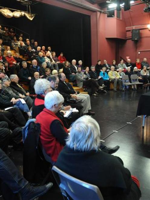 Members of the public attend a panel discussion at the University of Otago. Photo by Peter McIntosh.