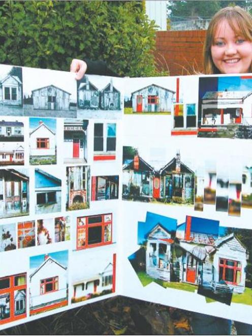 Menzies College pupil Allesha Ballard (18), of Seaward Downs, with some of the photographs she...