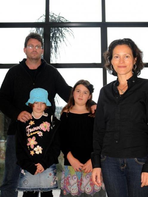 Michael Beazley  with (left to right) daughters Portia (9) and Alyssa (10) Beazley and wife...