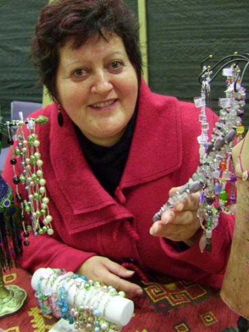 Michelle Jury displays some of her jewellery. Photo by Glenn COnway.