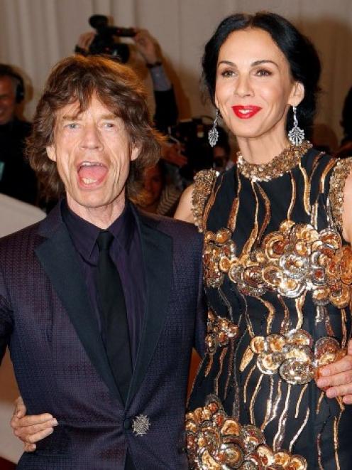 Mick Jagger and L'Wren Scott attend the Metropolitan Museum of Art Costume Institute Benefit...