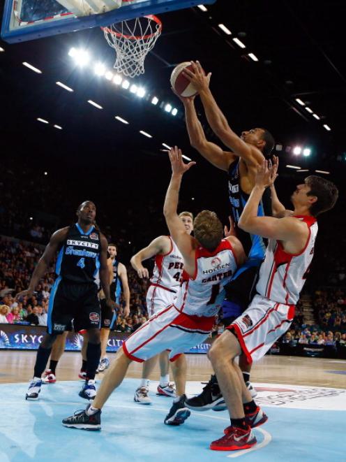 Mika Vukona of the Breakers pulls down a rebound.  (Photo by Simon Watts/Getty Images)