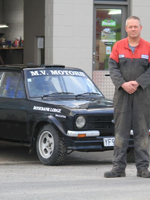 Mike Verdoner, of Balclutha, and his ''fast'' Ford Escort  are ready for the  Catlins Coast Rally...