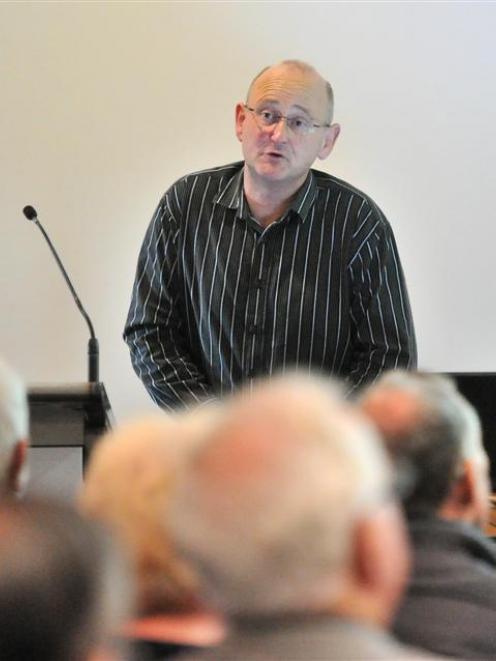 Military historian Dr Aaron Fox gives his "Discounting Private Ryan" talk at Toitu Settlers...