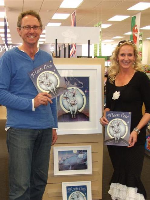 Millers Flat author Kyle Mewburn  and Cromwell artist Deidre Copeland with their first...