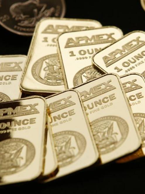 Mining stocks are bearing the brunt of price volatility; pictured, gold bullion from the American...