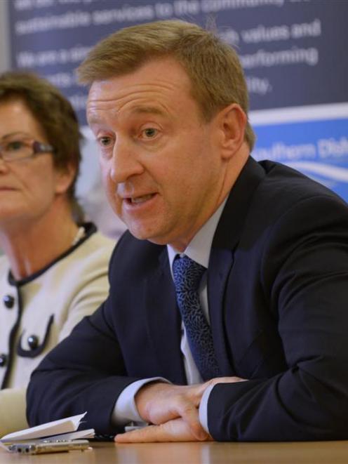 Minister of Health Jonathan Coleman fields questions during a press conference at Dunedin...