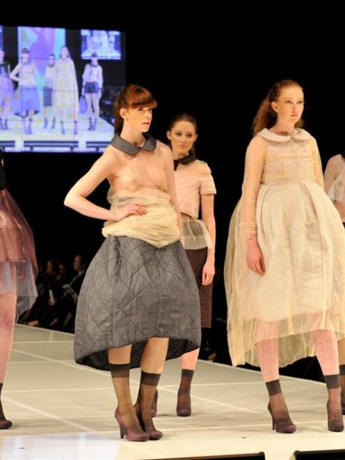 Modelling Kate Bolzonello's iD International Emerging Designer Awards winning collection "Clouded...