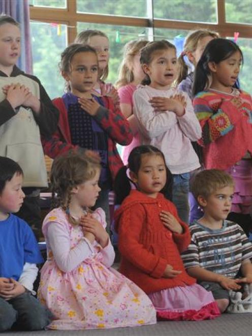 Montessori pupils at Rotary Park School take part in International Peace Day celebrations...