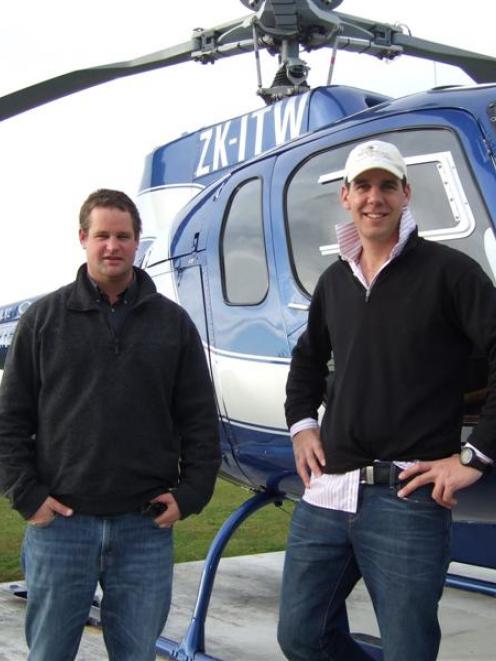 Morgan Saxton (right) and Toby Wallis with Mr Wallis' aircraft behind them, in May 2008. Photo by...