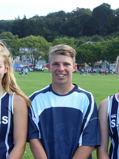 Mosgiel touch players (from left) Abbey Johnston (15), Josh Duff and Paige Thomson (both 14) have...