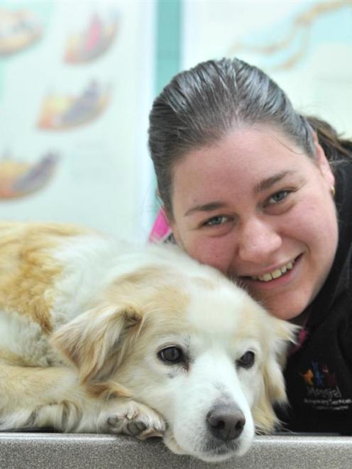 Mosgiel veterinary nurse Carina Gough with border collie Abbie. Photos by Linda Robertson.
