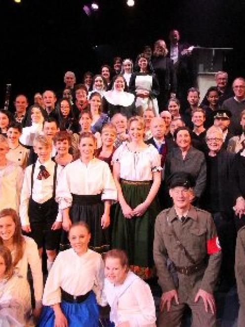 Most of the cast and crew of  The Sound of Music, staged by Showbiz Queenstown at the Queenstown...