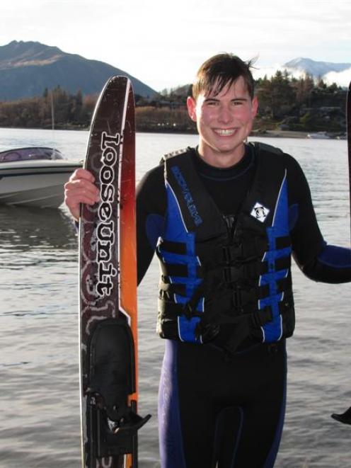 Mount Aspiring College pupil Damian Scherer (18), on an exchange from Switzerland, tried water...