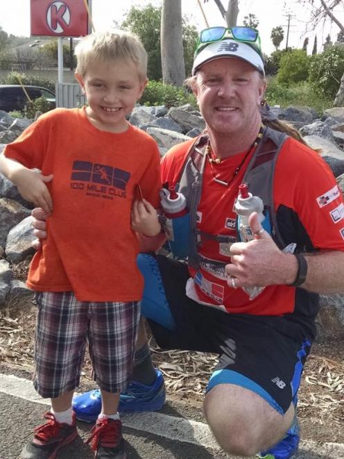 Mr Brown greets a young fan.