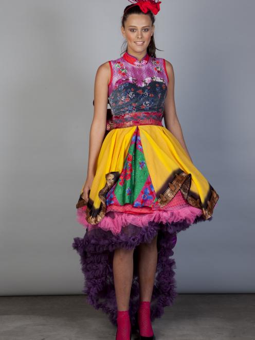 Ms Ung's "Tuttie Fruttie" dress. Supplied photo.