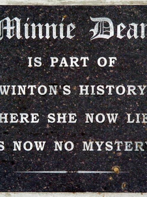 A new headstone lies on the spot where convicted child murderer Minnie Dean is buried. Photo by...