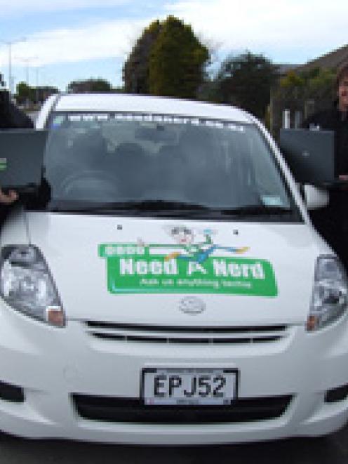 Need a Nerd Southland franchise owner Lyn McKenzie (right) and “nerd” Nick Trounson (left) are...