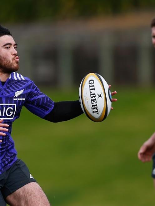 Nehe Milner-Skudder at an All Blacks training session.