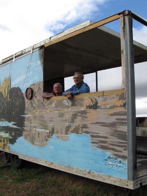 Neil Cameron and Jenny Simmons in the shell of the pie cart earlier this year. Photo by Sarah...