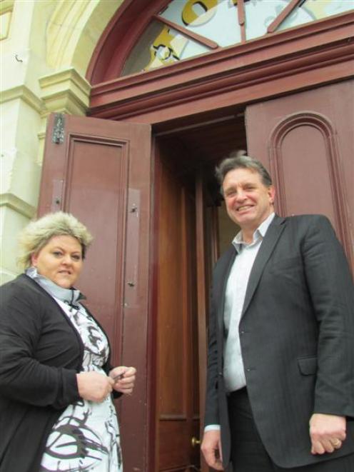 New Criterion Hotel lessee Sally-Ann Donnelly and Oamaru Whitestone Civic Trust chairman Phil...