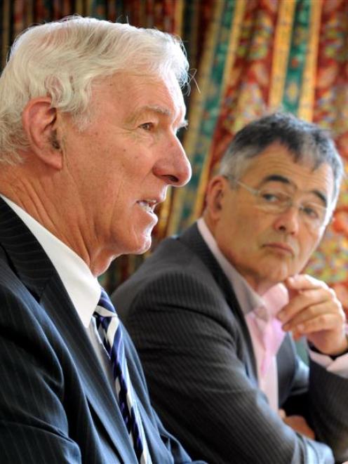 New Dunedin City Holdings Ltd member Denham Shale (left) and Dunedin Mayor Dave Cull. Photo by...