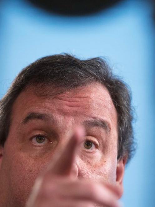 New Jersey Governor Chris Christie gives a news conference in Trenton. REUTERS/Carlo Allegri