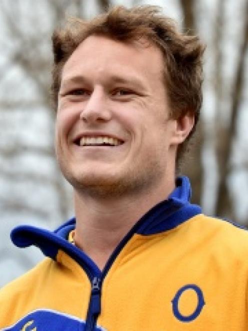 New Otago winger Jack Wilson at Otago training at Logan Park yesterday. Photo by Peter McIntosh.