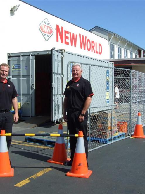 New World Alexandra store manager Shane Ryan (left) and owner-operator his father, Kevin, outside...