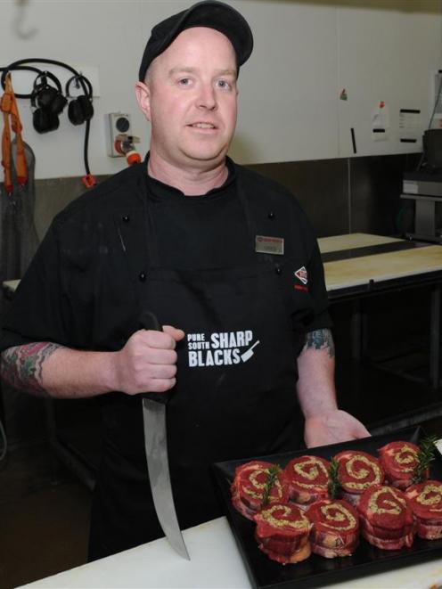 New World Mosgiel butcher Greg Egerton creates an Angus ribeye steak with a mozzarella,...