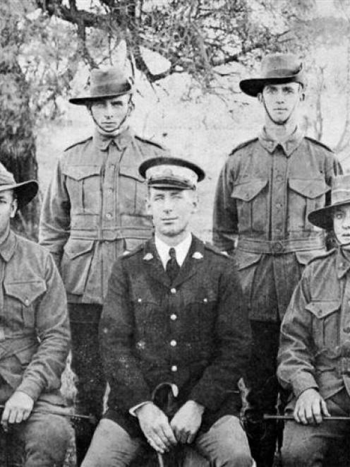 New Zealand boys serving with the Australian Light Horse. - Standing (from left): J. Desmond ...