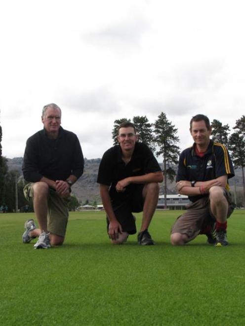 New Zealand Cricket high performance centre turf manager Alan Gilmore, Molyneux Park groundsman...