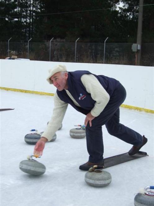 New Zealand Curling Association ice master Stewart McKnight, pictured in action during Macrae...