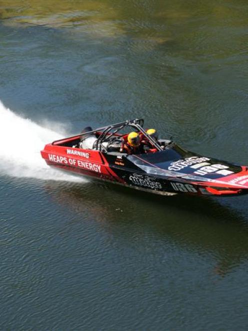 New Zealand marathon champion John Derry's jet-turbine-powered jet-boat, which will make history...