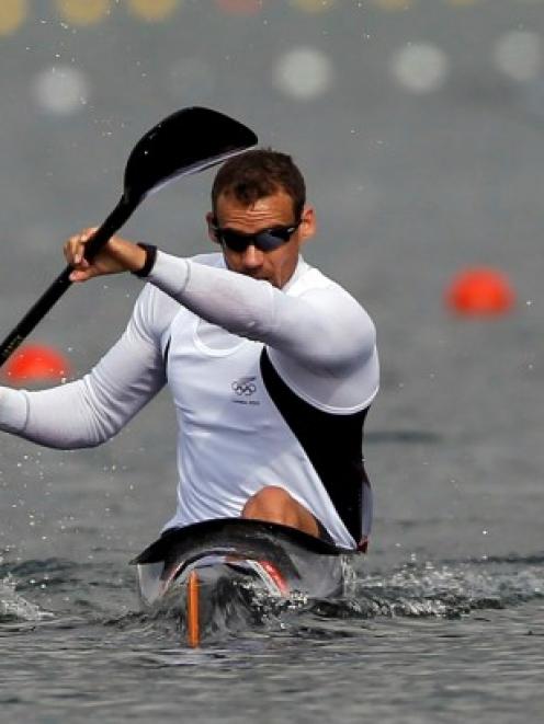 New Zealand's Ben Fouhy competes in the men's K1 1000m heat at Eton Dorney. REUTERS/Darren Whiteside