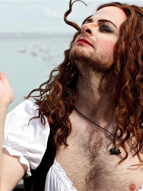 New Zealand travel presenter Julian Hanton dresses in drag in Massachusetts for American Times....