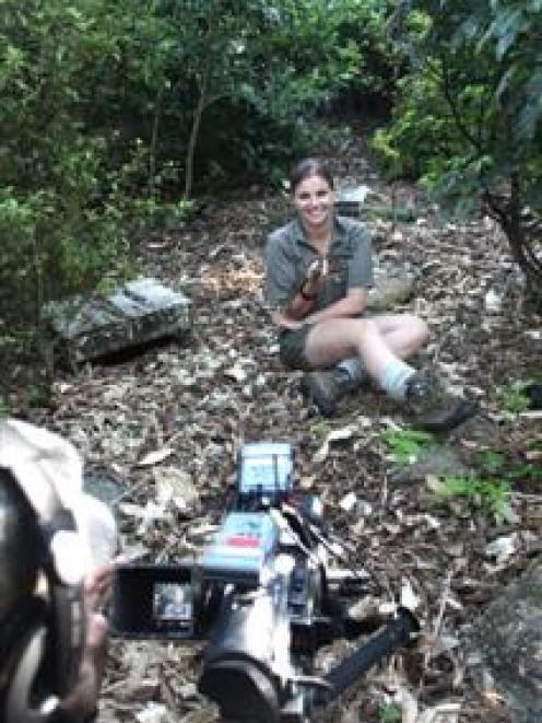 Nicola Vallance during film for her TV show.