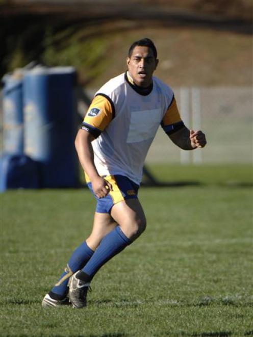 No 8 Steven Setephano at Otago training this week. Photo by Linda Robertson.