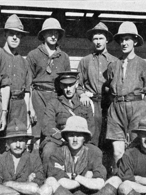 Non-commissioned officers of D Company, Otago Infantry, Platoon 24, at Helmieh, Cairo. Centre:...