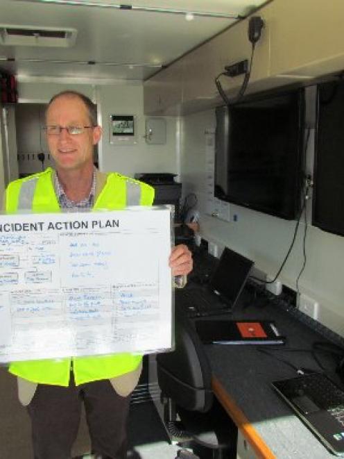 North Otago Search and Rescue chairman Tony Wood shows off the organisation's new mobile command...