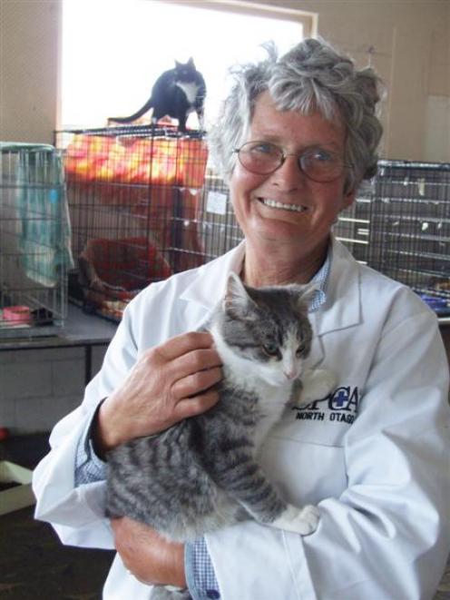 North Otago SPCA team leader Anthea Brown with Audi at the Stuart St premises. Photo by Sally Rae.