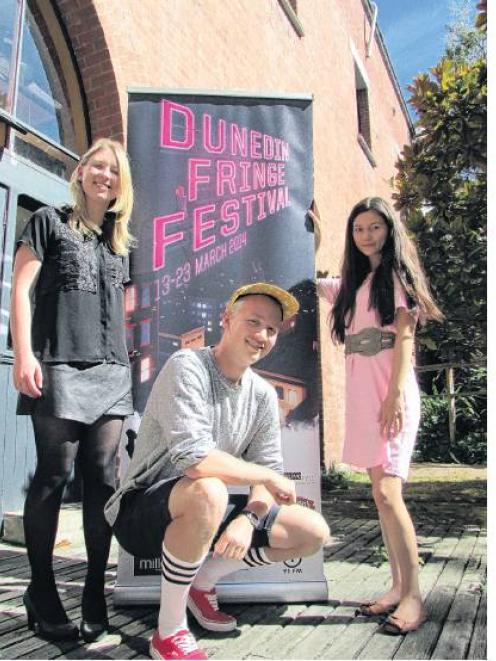 Interns with the Dunedin Fringe Festival (from left) Lena Plaksina, Nick Nissen and Brooke Lowry...